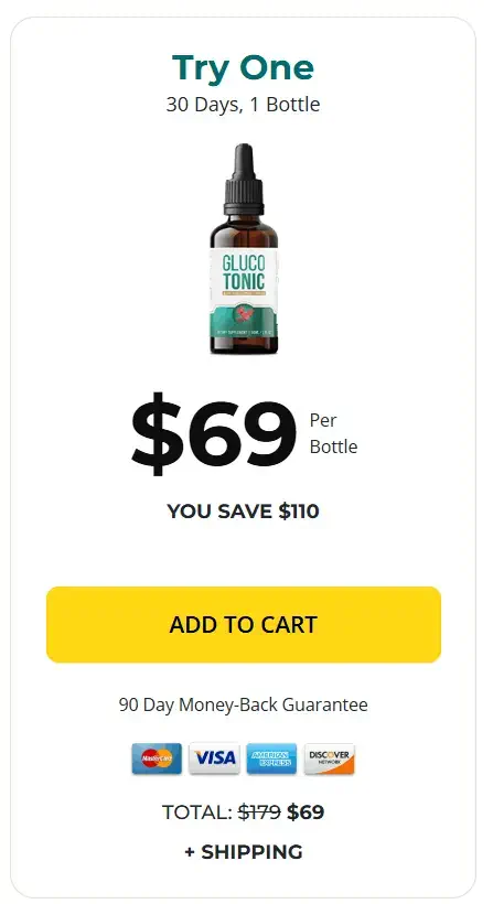 GlucoTonic 1-Bottle Price